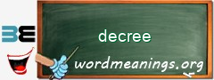 WordMeaning blackboard for decree